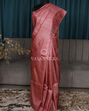 Pink Woven Pure Tussar Silk Saree