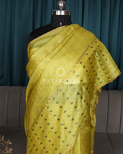 Load image into Gallery viewer, Yellow Color Woven Pure Tussar Silk Saree