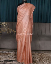 Load image into Gallery viewer, Peach Woven Pure Tussar Silk Saree