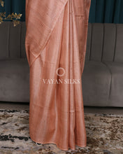 Load image into Gallery viewer, Peach Woven Pure Tussar Silk Saree