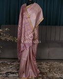 Lavender Woven Pure Tussar Silk Saree