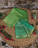 Green Ombre Woven Pure Tussar Silk Saree