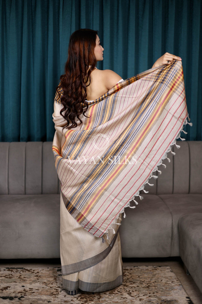 Kosa Color Weaving Pure Tussar Silk Saree