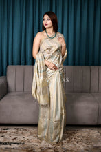 Load image into Gallery viewer, Beige Multi Color Printed Semi Tussar Saree