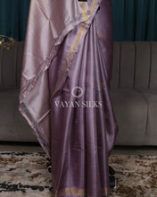 Load image into Gallery viewer, Purple Woven Pure Tussar Silk Saree