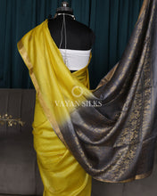 Load image into Gallery viewer, Yellow Grey Woven Pure Tussar Silk Saree