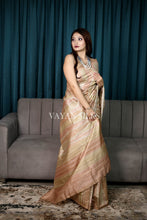 Load image into Gallery viewer, Coral-Sand Color Printed Semi Tussar Saree