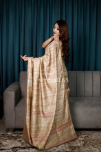 Load image into Gallery viewer, Coral-Sand Color Printed Semi Tussar Saree