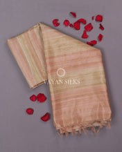 Load image into Gallery viewer, Coral-Sand Color Printed Semi Tussar Saree