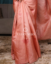 Load image into Gallery viewer, Peach Printed Pure Tussar Silk Saree