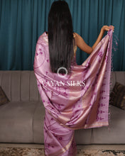 Load image into Gallery viewer, Light Purple Hand Painted Pure Tussar Silk Saree