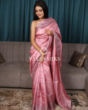 Load image into Gallery viewer, Pastel Pink Woven Pure Tussar Silk Saree