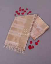 Load image into Gallery viewer, Beige Coral Printed Semi Tussar Saree