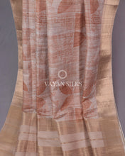 Load image into Gallery viewer, Beige Coral Printed Semi Tussar Saree