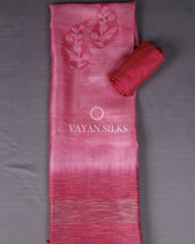 Load image into Gallery viewer, Pink Cutwork Pure Tussar Silk Unstitched Suit Set