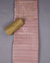 Load image into Gallery viewer, Light Mauve Mehendi Cutwork Pure Tussar Silk Unstitched Suit Set