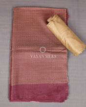 Load image into Gallery viewer, Maroon Beige Woven Pure Tussar Silk Unstitched Suit Set