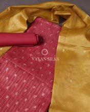 Load image into Gallery viewer, Rust Mustard Woven Pure Tussar Silk Unstitched Suit Set