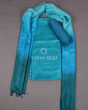 Load image into Gallery viewer, Sky Blue Woven Tussar Silk Unstitched Suit Set