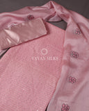 Baby Pink Embroidered Pure Tussar Silk Unsitched Suit Set