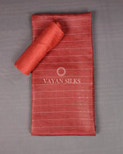 Load image into Gallery viewer, Red Steel Embroidered Pure Tussar Silk Unsticthed Suit Set