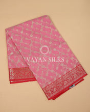 Load image into Gallery viewer, Light Pink Red Banarasi Silk Saree