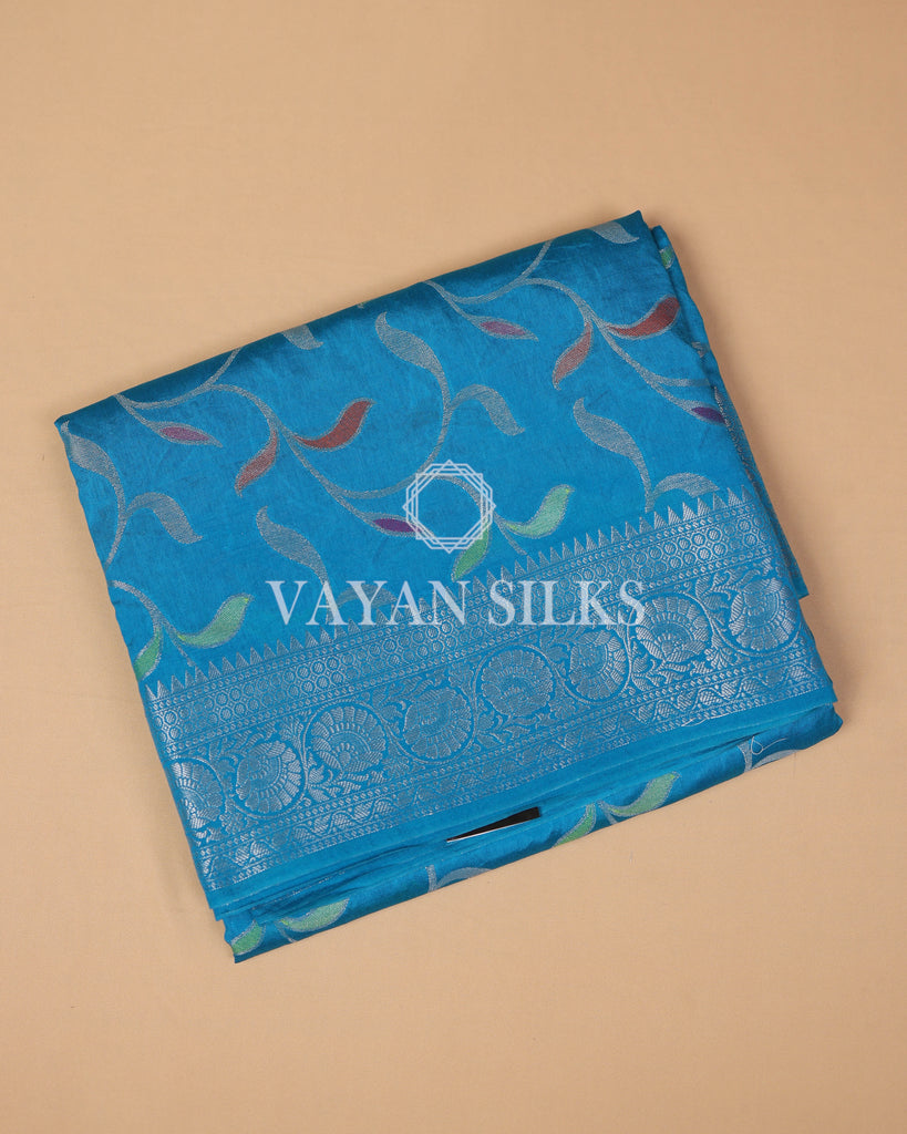 Sky Blue Banarasi Silk Saree