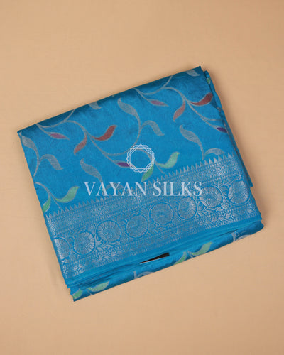 Sky Blue Banarasi Silk Saree