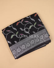 Load image into Gallery viewer, Black Banarasi Silk Saree