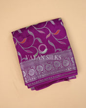 Load image into Gallery viewer, Purple Banarasi Silk Saree