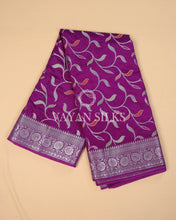 Load image into Gallery viewer, Purple Banarasi Silk Saree