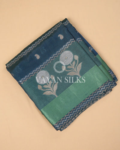 Turqouise Green Banarasi Silk Saree