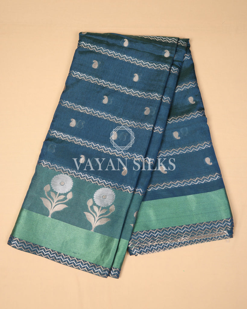Turqouise Green Banarasi Silk Saree