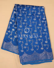 Load image into Gallery viewer, Blue Banarasi Silk Saree