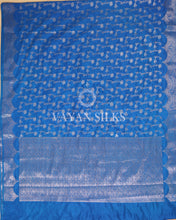 Load image into Gallery viewer, Blue Banarasi Silk Saree
