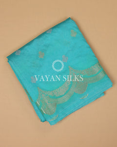 Turqouise Blue Banarasi Silk Saree
