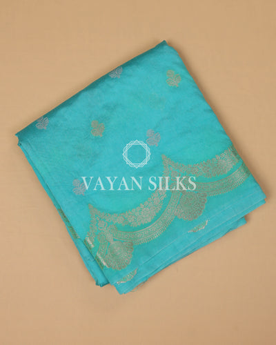 Turqouise Blue Banarasi Silk Saree