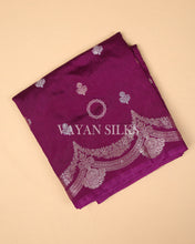 Load image into Gallery viewer, Purple Banarasi Silk Saree