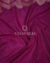 Load image into Gallery viewer, Purple Banarasi Silk Saree