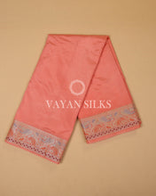 Load image into Gallery viewer, Peach  Banarasi Silk Saree