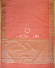 Load image into Gallery viewer, Peach  Banarasi Silk Saree
