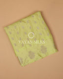 Lime Yellow Banarasi Silk Saree