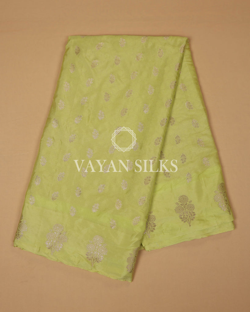 Lime Yellow Banarasi Silk Saree