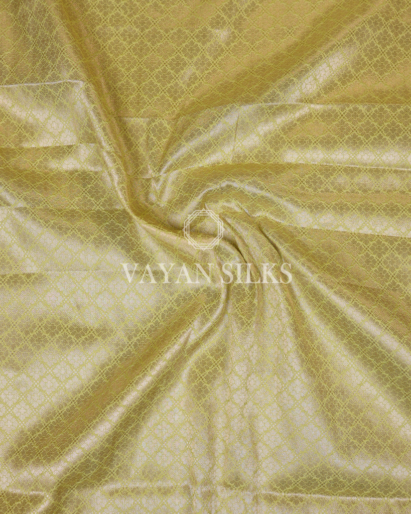 Lime Yellow Banarasi Silk Saree