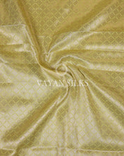 Load image into Gallery viewer, Lime Yellow Banarasi Silk Saree