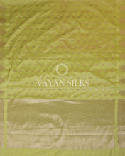 Load image into Gallery viewer, Lime Yellow Banarasi Silk Saree