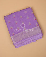 Load image into Gallery viewer, Lavender Banarasi Silk Saree
