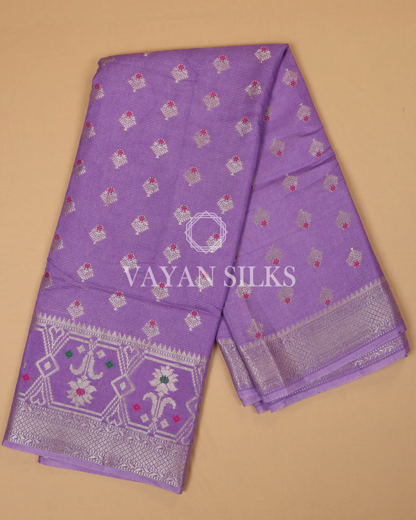 Lavender Banarasi Silk Saree