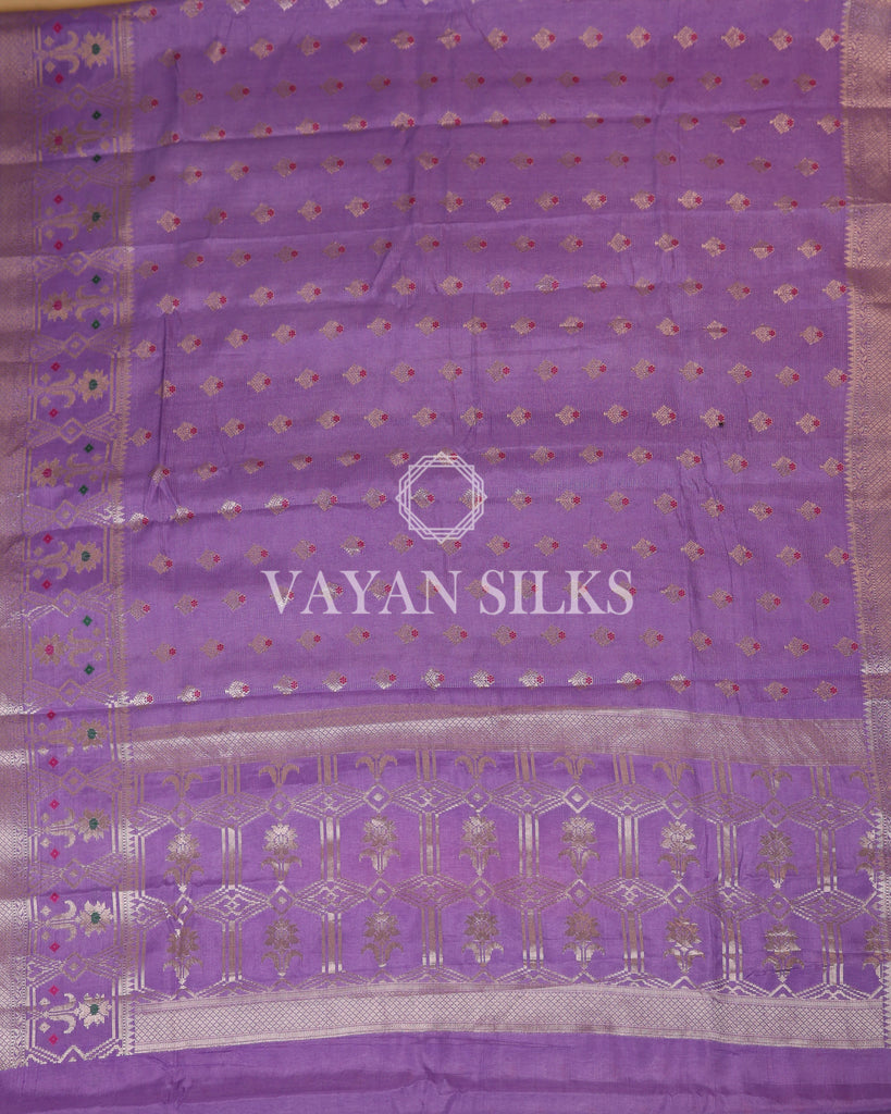 Lavender Banarasi Silk Saree