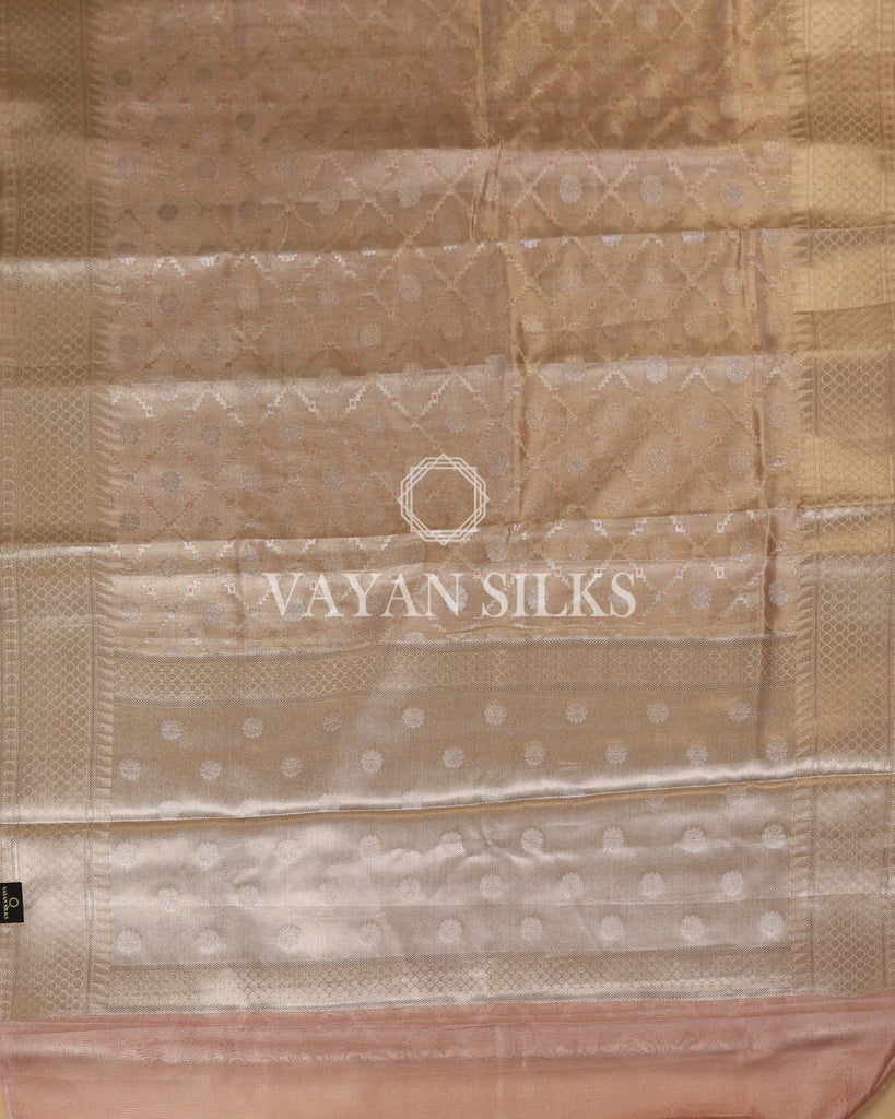 Soft Light Pink Tissue Silk Saree